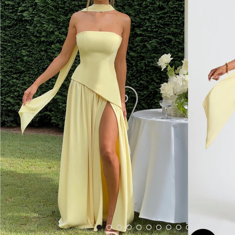 Babyboo Maliyah Yellow Strapless Dress maxi